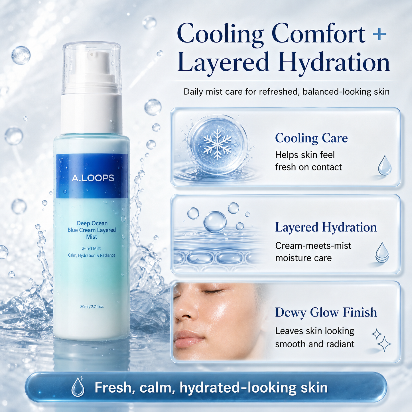 A.LOOPS Deep Ocean Blue Cream Layered Mist