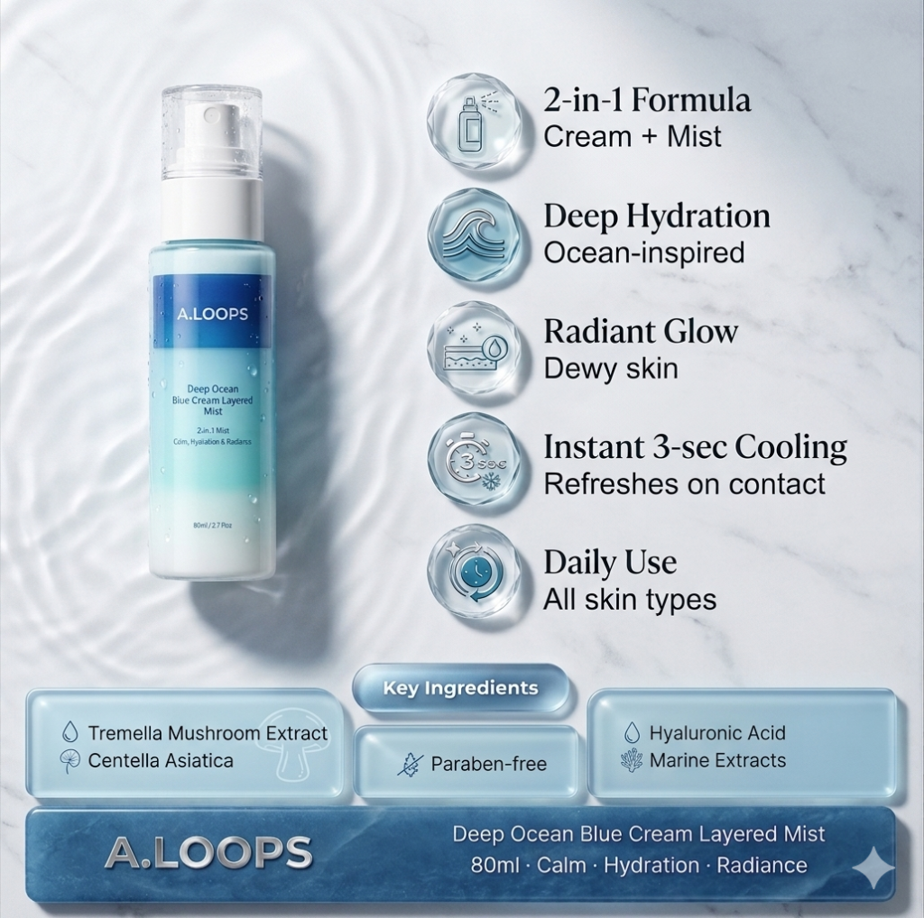 A.LOOPS Deep Ocean Blue Cream Layered Mist