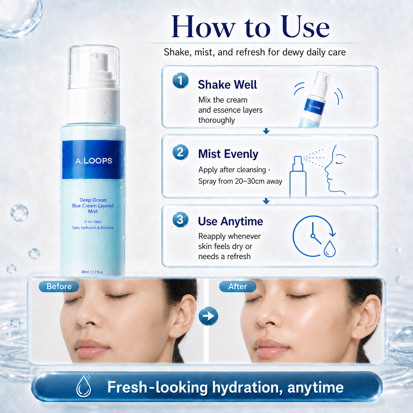 A.LOOPS Deep Ocean Blue Cream Layered Mist