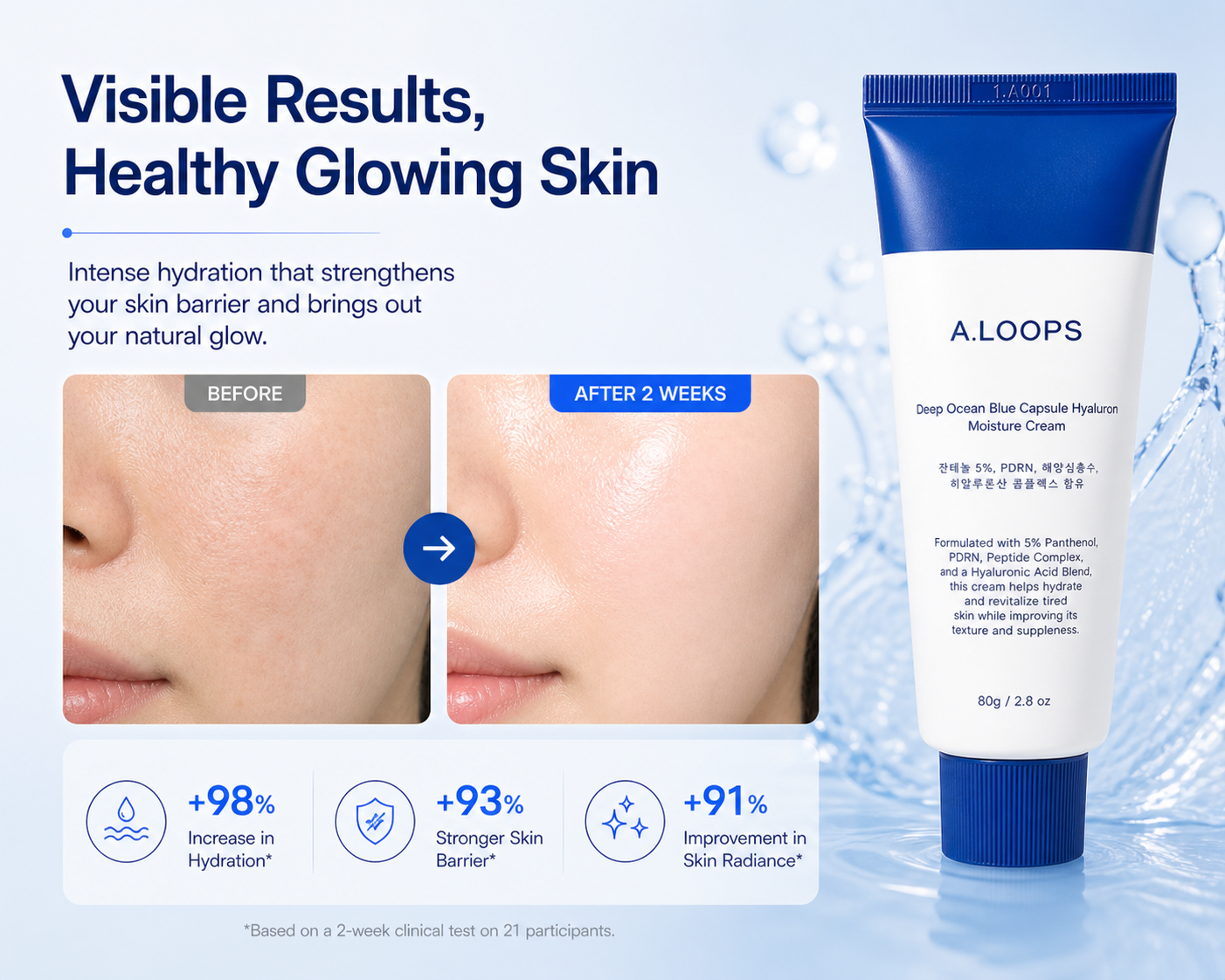 A.LOOPS Deep Ocean Blue Capsule Hyaluron Moisture Cream